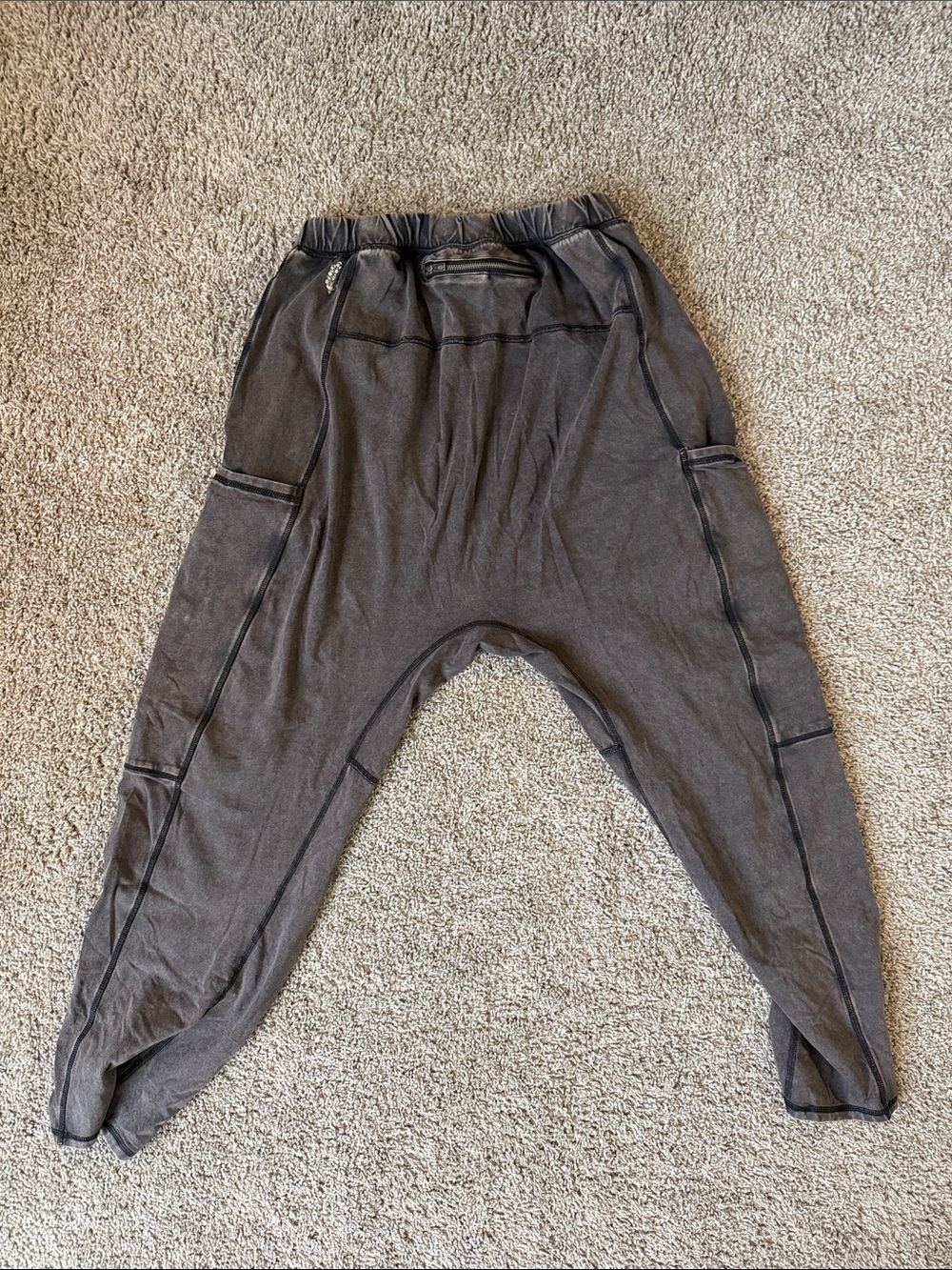Dark Gray Cropped Utility Jogger harem Pants - Picture 4 of 4